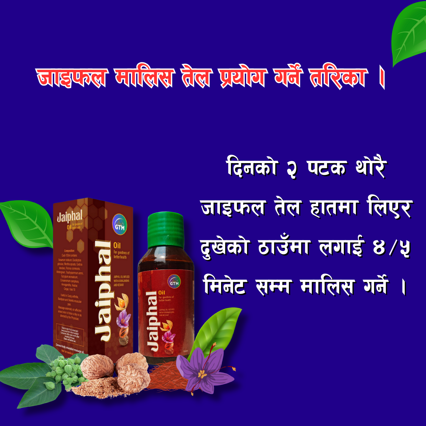 जाइफल मालिस तेल (100 ml)